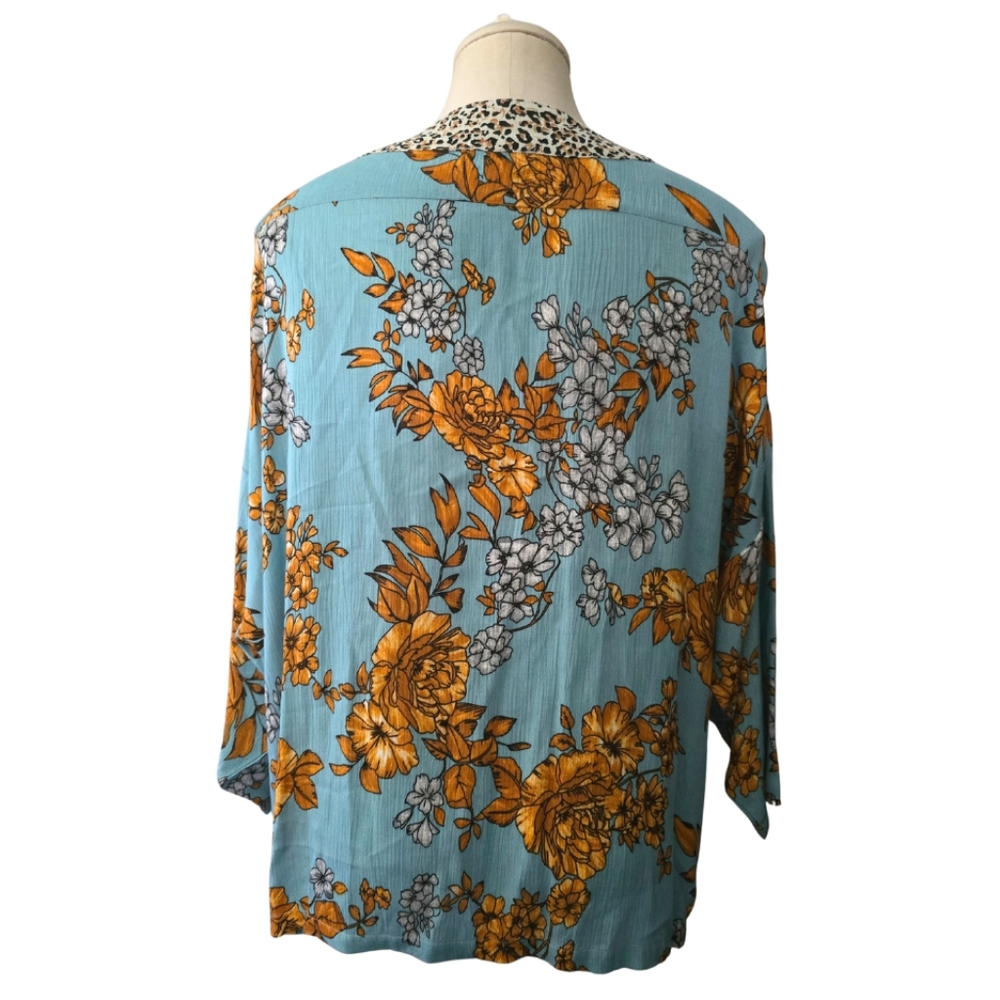 ANTHROPOLOGIE Andersen & Lauth Zoe Leopard-Trimmed Kimono One Size - Picture 8 of 9